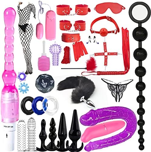 32Pcs SM Bondage Restraint Vibrator Silicone Anal Plug Dildo Sex Toys for Butt plug2 Color