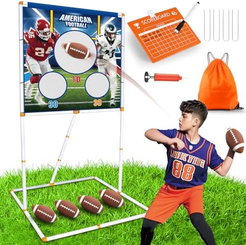 American Football Games, Kids Football Throwing Target Game, Indoor Outdoor Games for Kids 6-8 8-12, Football Gifts for Boy Toys, Outside Sports Toys for Party Carnival Games Birthday Gifts