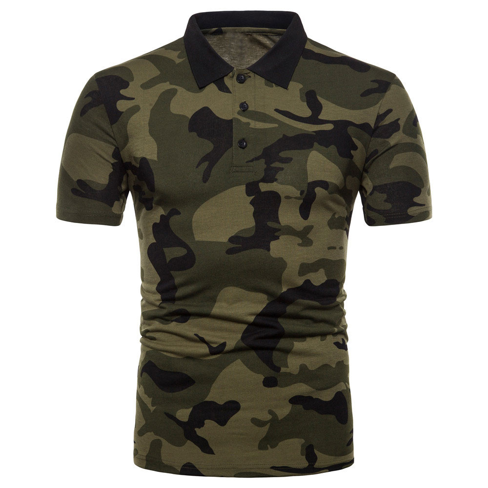 Men Polo Shirt Short Sleeve Army Green Colour Polo Shirt New Clothing Summer Streetwear Casual Fashion Men Polo T Shirt
