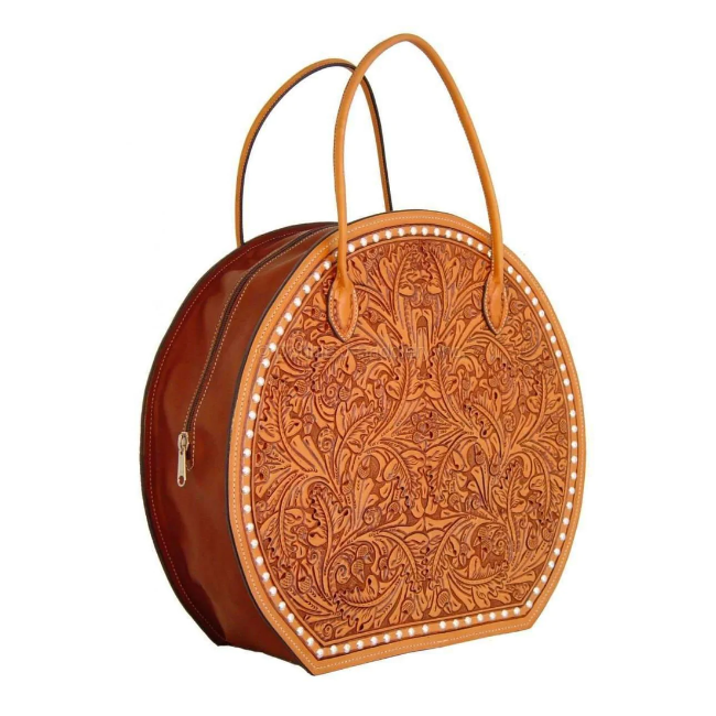 Custom Rope Can Hand Made Leather Western Vintage Style Tooling Cowboy Horse Shoulder Bags 