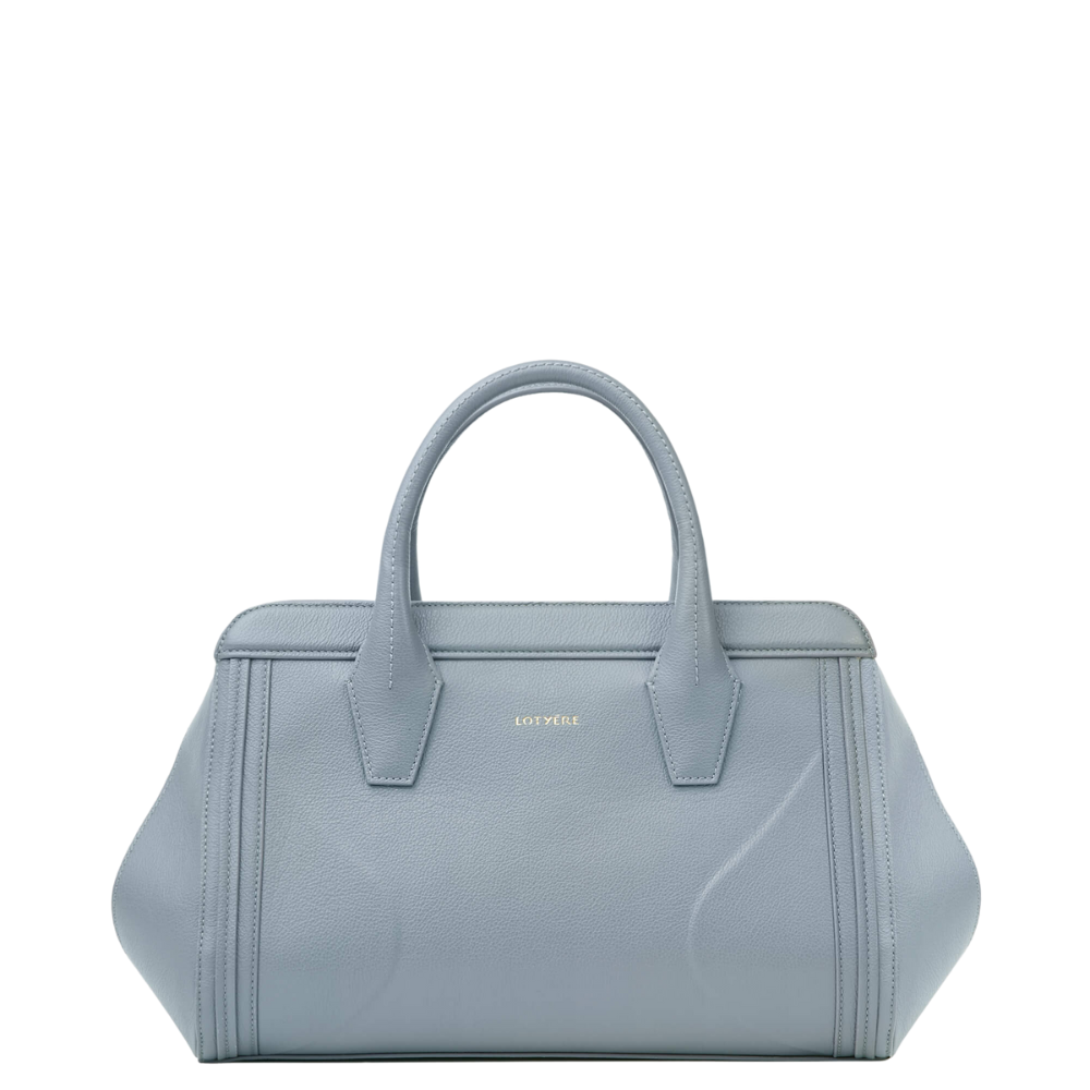 Women's Luxury Tote Bag Handcrafted in Elephant Grey Calfskin Entirely Designed and Made in Italy