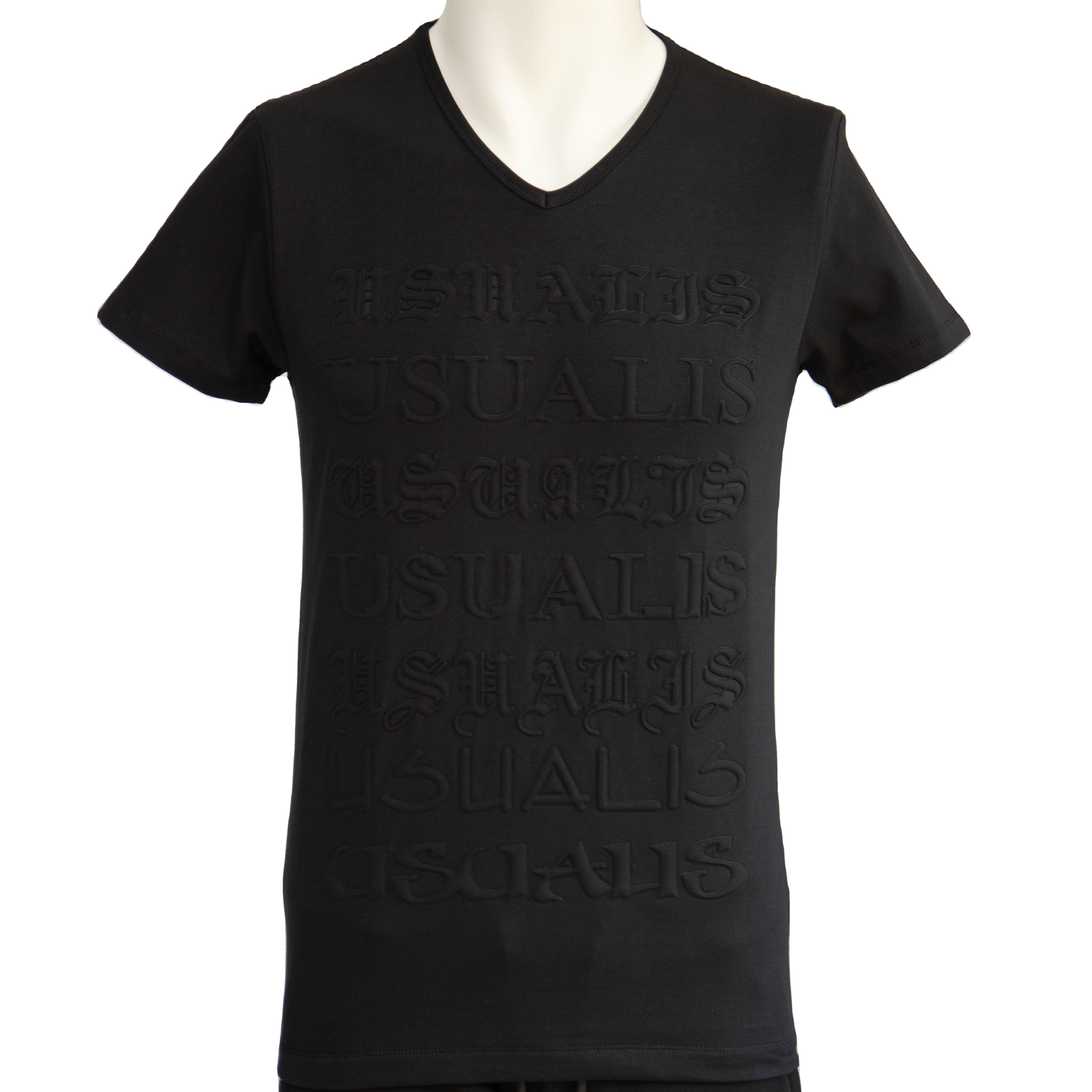 Short Sleeve Tshirt Men Hot Spring Summer 2023 Black Embossed Writings Pure Cotton Spandex Italy Made In Italy 