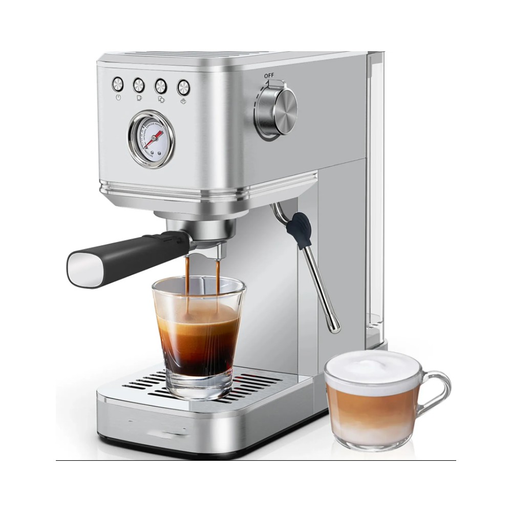 Casabrews 20 Bar Espresso Maker Portable Electric Coffee Machine with Milk Steam Best Seller for Household Hotel Use US Plug
