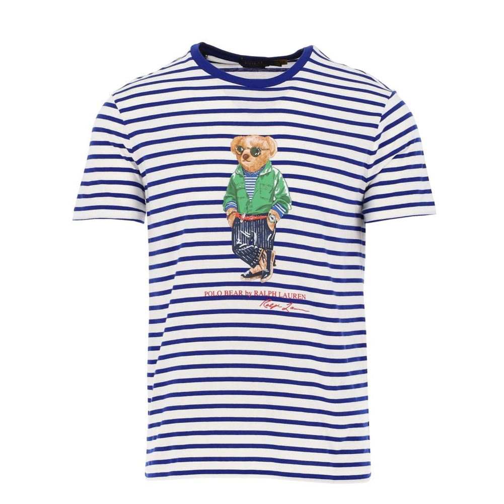 Custom Fit Striped Polo Bear Jersey T-shirt Best Selling Casual Wear Men T Shirts Screen Printing Casual Wear Men Tees 