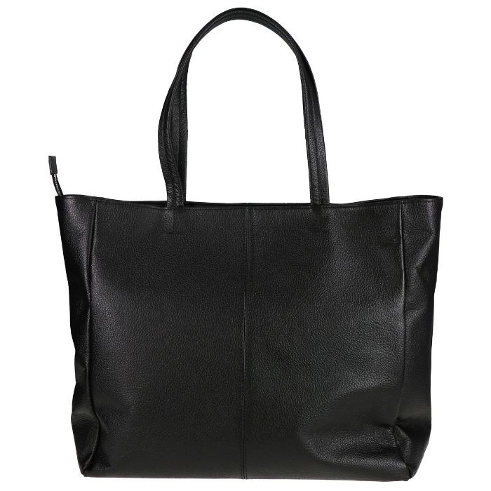 CC Cowhide Leather Bags Men Tote Bag L Size 02703 Women's Black High Quality Zipper Hand Tote Bag with Leather Handle