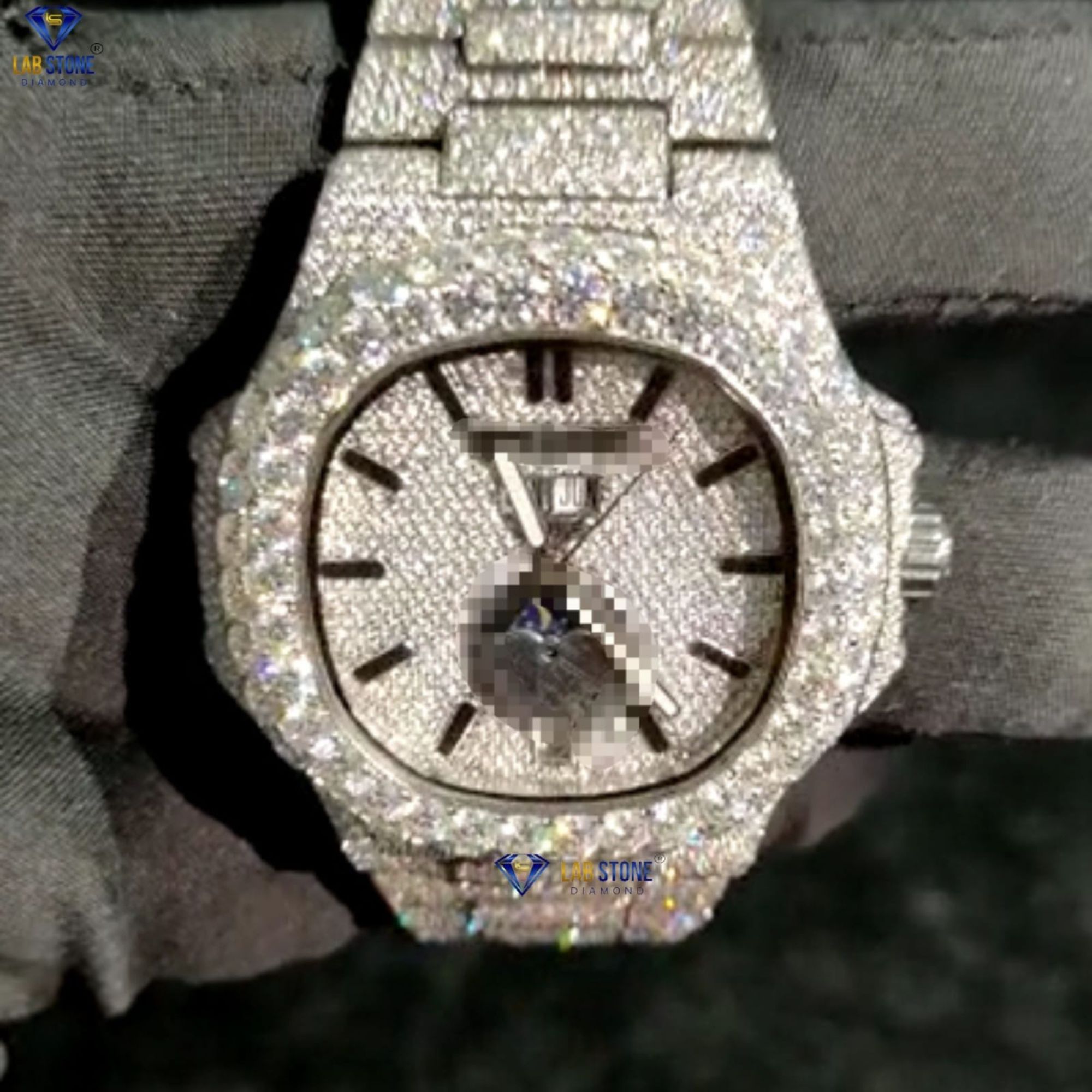 Men's Simple Stainless Steel Watches, Large Face Diamond Analog Quartz Watches, Classic Waterproof Roman Arabic Numerals Male Dr