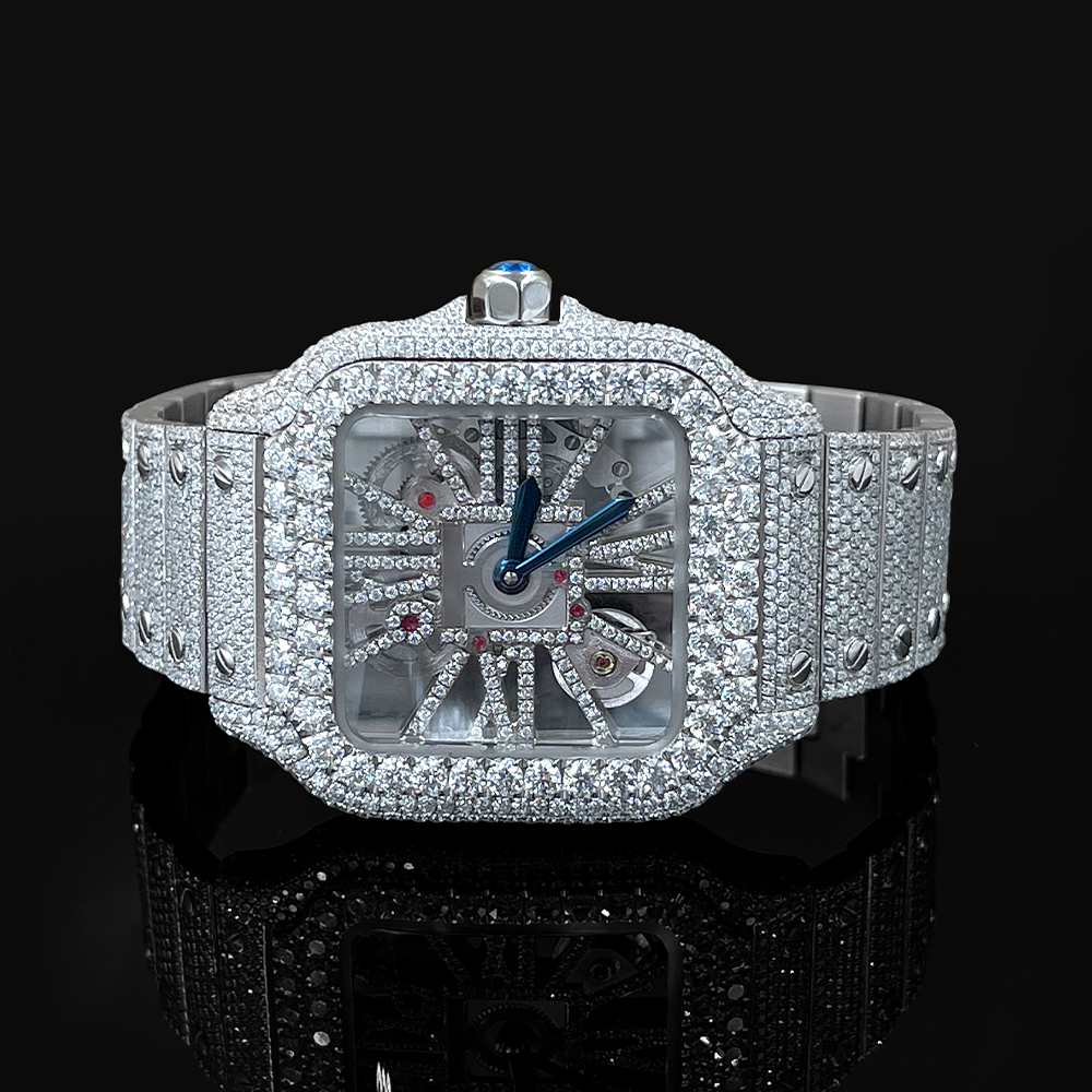 Luxury Custom Luxury Iced Out Automatic Mechanical Watch Vvs 1 Moissanite Diamond Buss Down Designer Watch For Men And Ladies 
