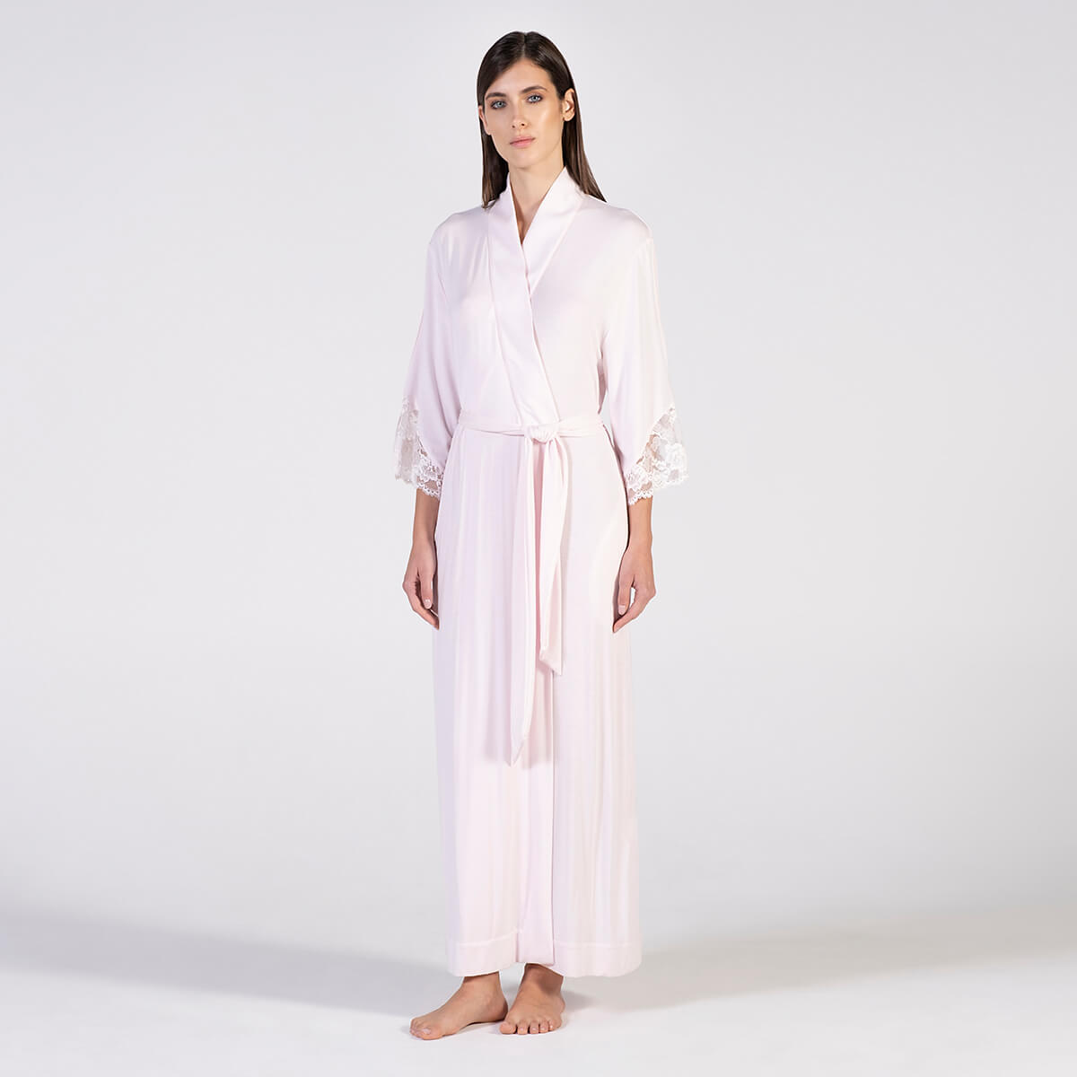 High Quality Made In Italy Robe With Matching Lace For Spring Summer 2022 Sleepwear For Woman To Lounge In 