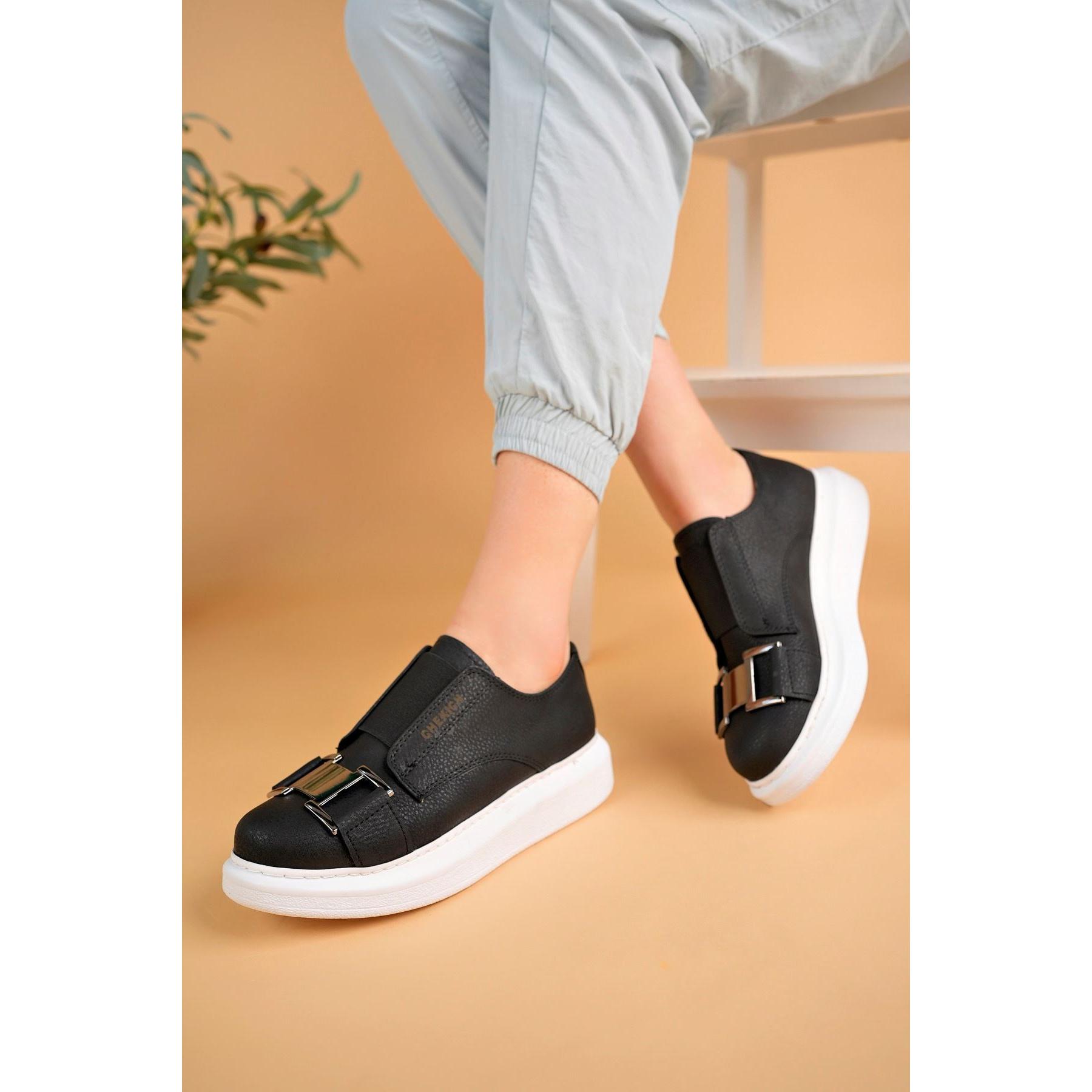 Ch297 Cbt Women's Sneaker Shoes Black White Tab