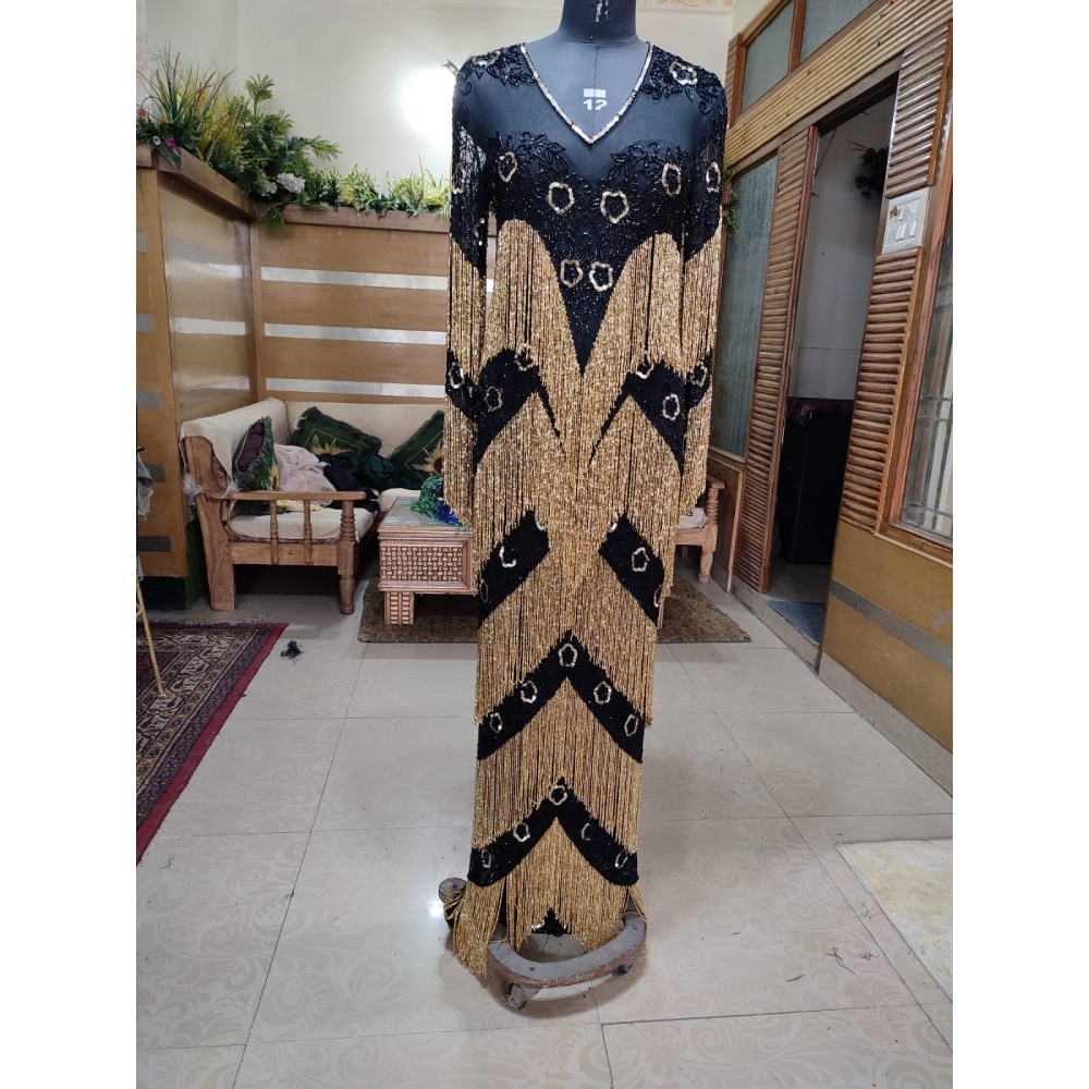 Beautiful Hand Work Egyptian Design Embroidered Fringed Evening Party Dress For Women In Good Price From Manufacturer 