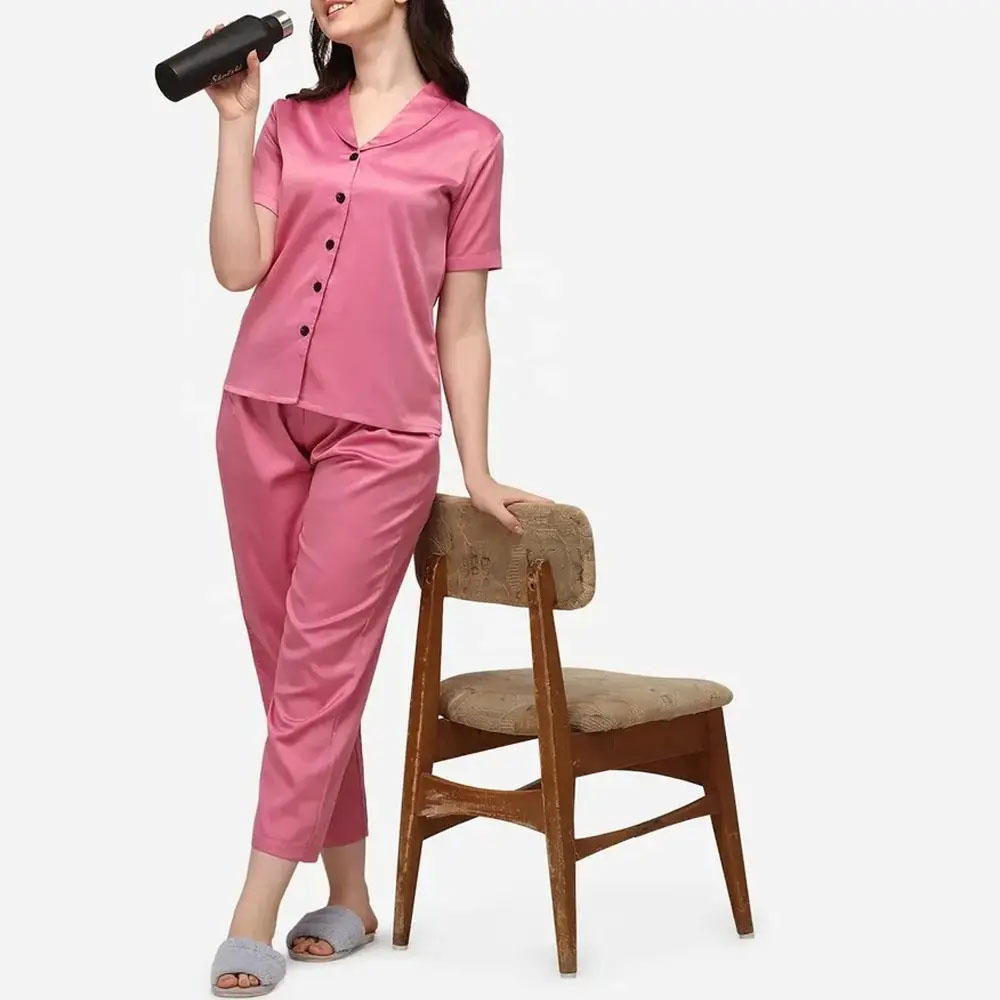 Oem Silk Sleep Suit Women Sexy Lace Satin Pajamas Set Lady's Luxurious Homewear Nightwear for Women