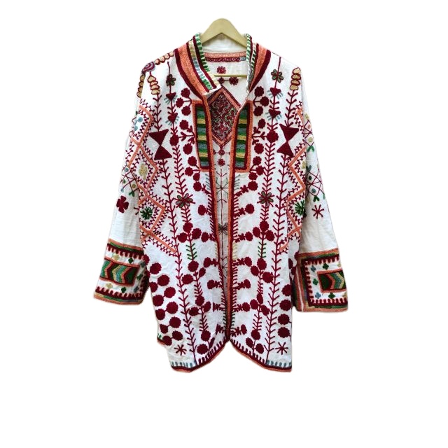 Women's Coat Cotton Quilted Jacket Kimono Cotton New Suzani Embroidery Jacket Winter Warmed Coat Indian Shorts Woven Robes 10pcs