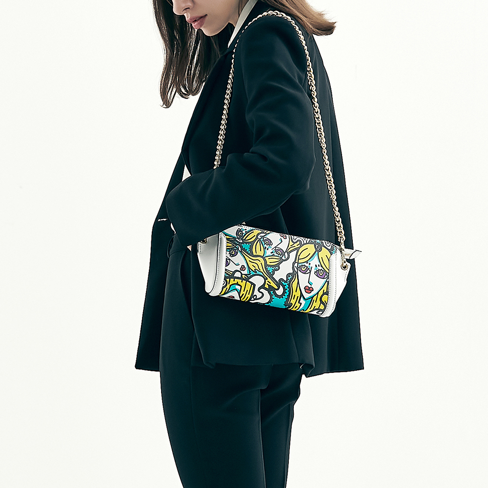 New Luxury Women&#39;s Handbag Brand In South Korea With High Quality Genuine Saffiano Leather Artwork Handbag Cross Bag P1 