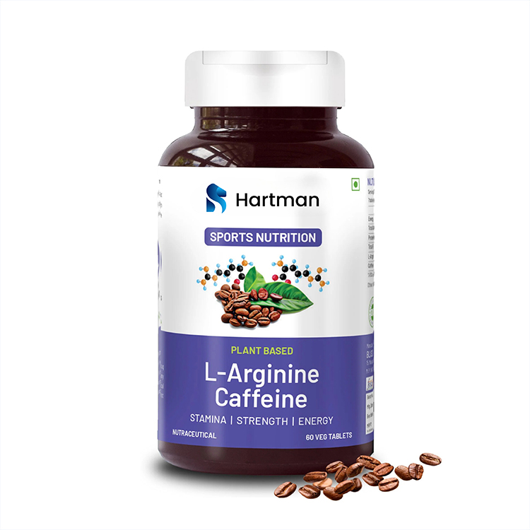 Sports & Entertainment 60-Tab Plant-Based L-Arginine & Caffeine Supplement for Exercise Energy Stamina Strength