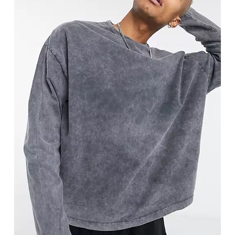 Good Quality Acid Wash T Shirt High Street Black Hip Hop Custom Logo Oversized Acid Wash T Shirt Men Washed T Shirt 