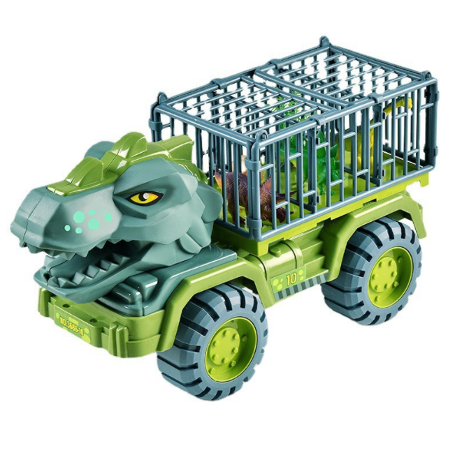 High Quality Children&#39;s Dinosaur Transporter Car Free Wheel Engineering Dinosaur Cage Truck Carrier Toy For Kids 