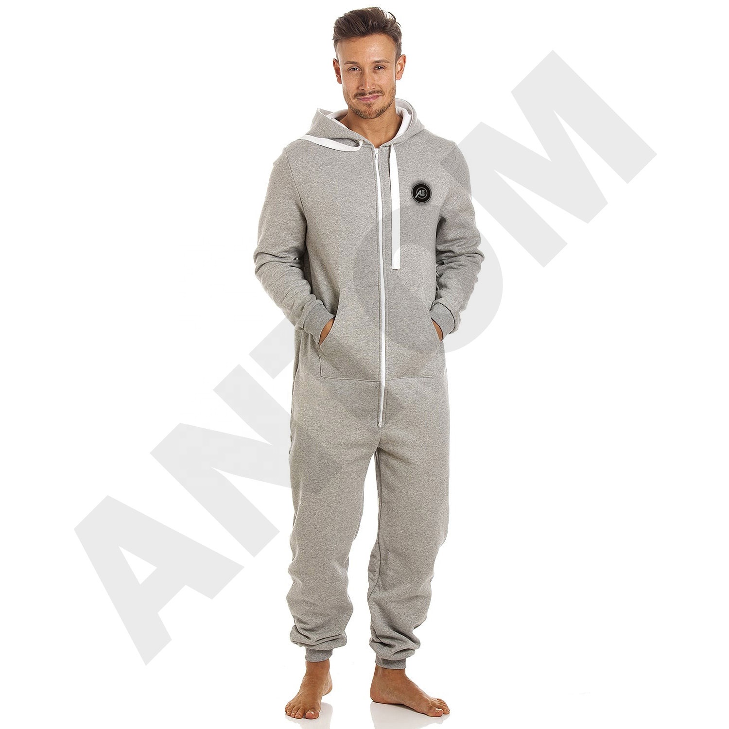 Black Unisex Onesie Jumpsuit For Men Sleepwear Fleece Pajamas Onesie Made By Antom Enterprises 
