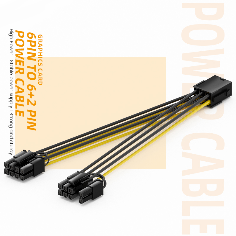 Computer Hardware Software Power Cable Pci Express 6pin To Dual 8pin Power Cable For Graphics Video Card