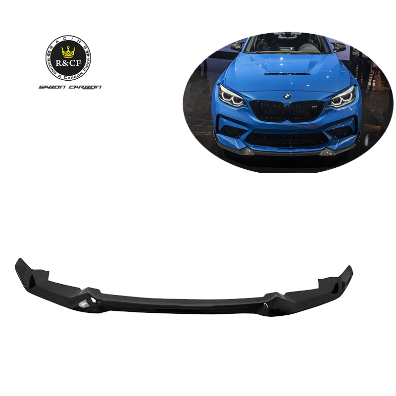 New! For 2019-2020 Bmw F87 M2c Cs Style Carbon Fiber Front Bumper Lip Splitter Spoiler M2c Cs 