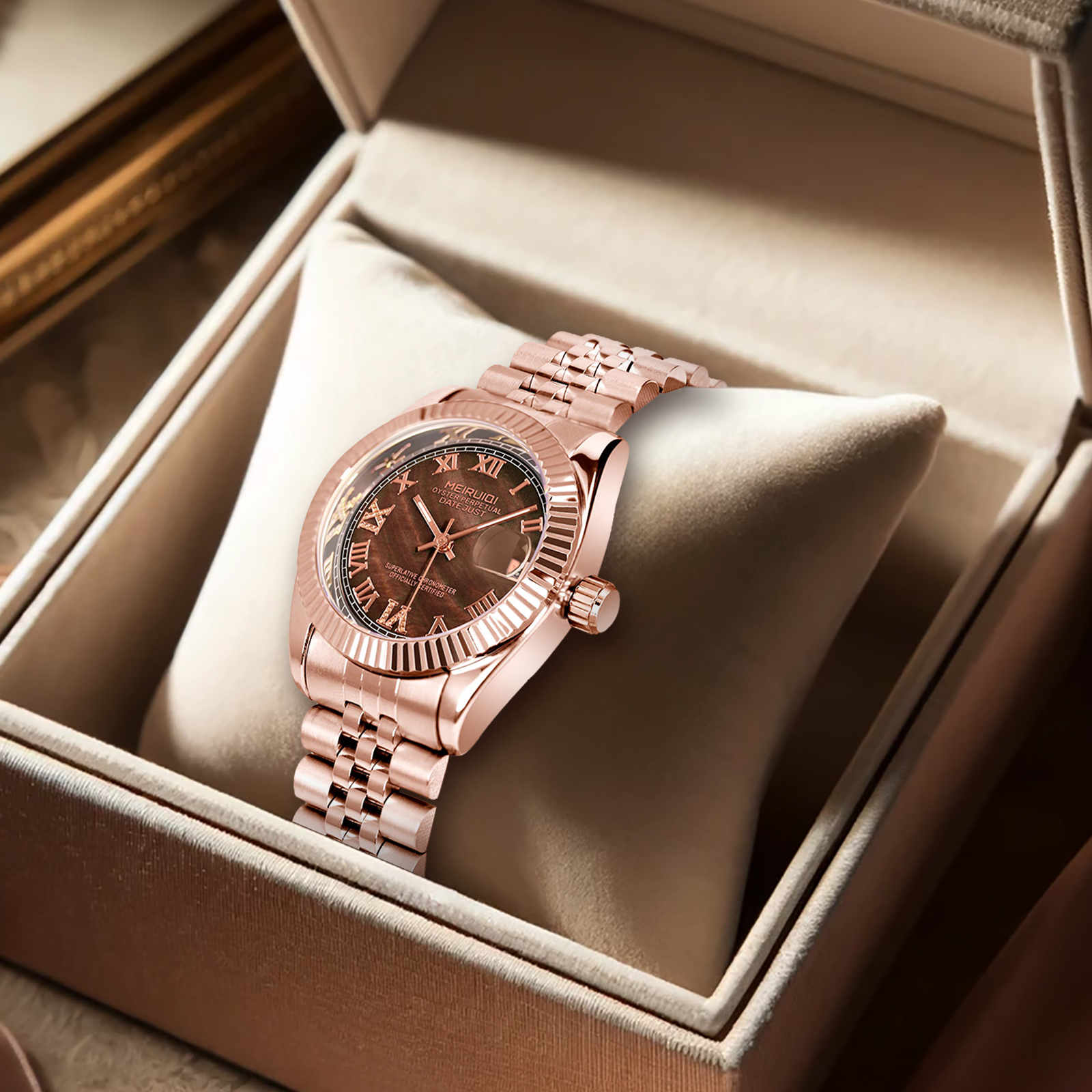 Luxury Women's Mechanical Watches Fully Automatic Stainless Steel Waterproof Calendar High Quality High End Women's Watch