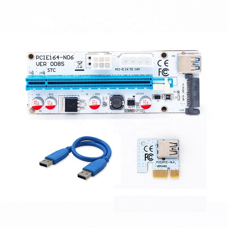 Pci-e Riser Card Ver 008s Pci Express 1x To 16x Usb 3.0 6 Pin Computer Accessory 