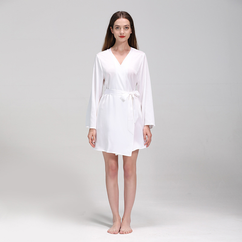 Custom Design 100% Real Silk Dress Women Sleepwear Dress Female Sexy Silk Robe 