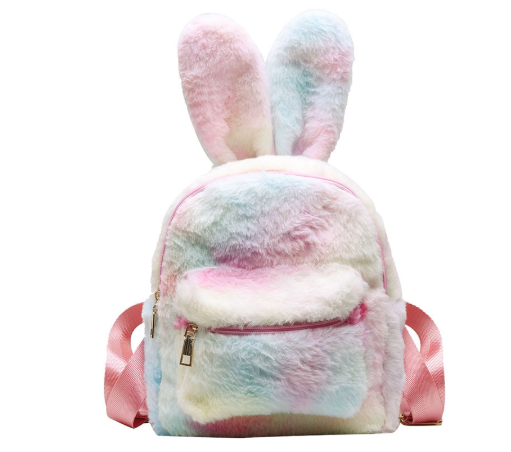Hot-salling Bunny Ear Plush Backpack Girls Toy School Bag Kids Outdoor Travel Backpack Student Soft Cute Rabbit Backpack Bag Toy 