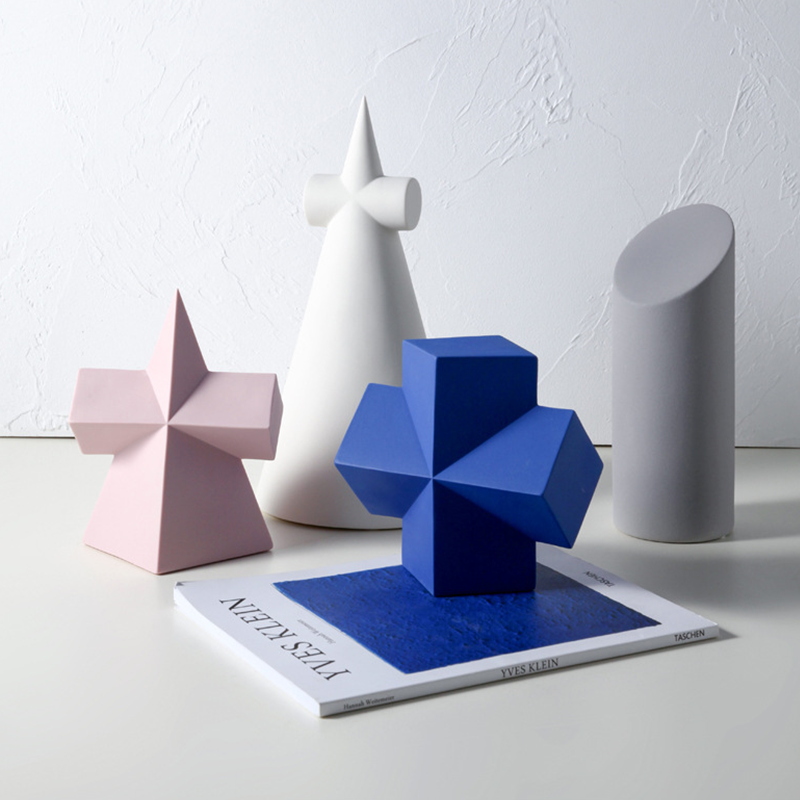 Modern Art Soft Decoration Decoration Living Room Study Home Morandi Color Geometry Creative Simple Decoration 