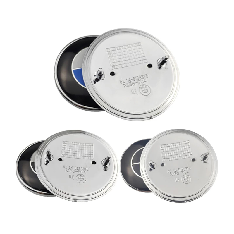 82mm 74mm Blue White Black White Car Front Hood Rear Trunk Emblem Badge Cover 2 Pins Fit For Bmw 51148132375 