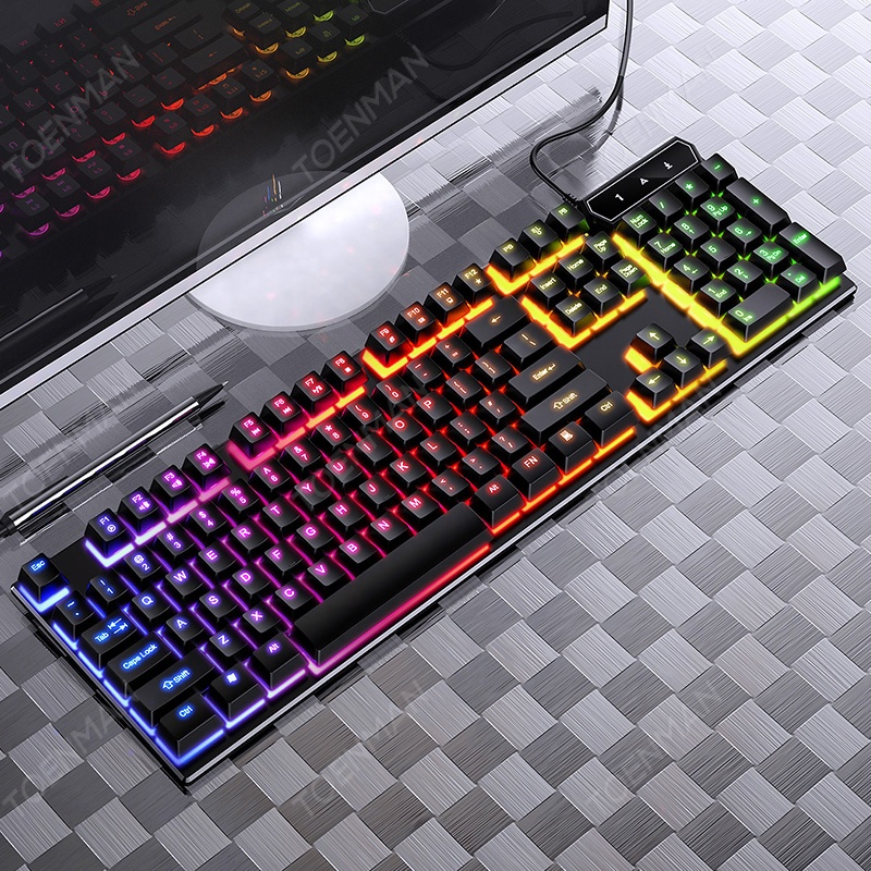 V4 Wired Gaming Keyboard Mechanical 104 Keys Colorful Backlight Colorful Computer Accessories 