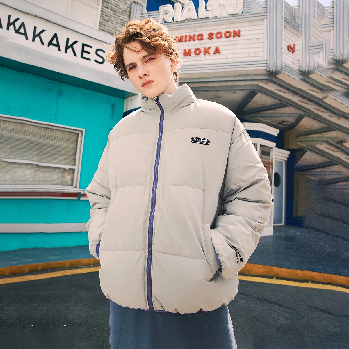 Inf Stock Stand Puffer Bubble Jacket Windbreaker Winter Polyester Men Outdoor Zip Mens Jackets 