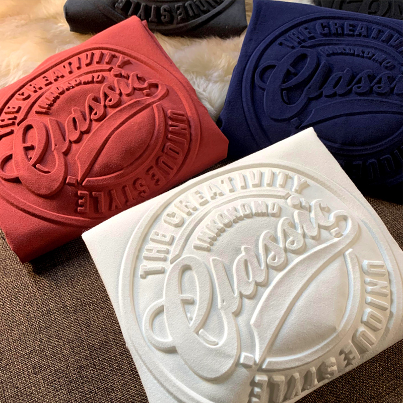 2022 Custom Fashion Embossed,Tee 100% Embossed Tee 100% Cotton Pullover Premium Men Custom Embossed T Shirt/ 