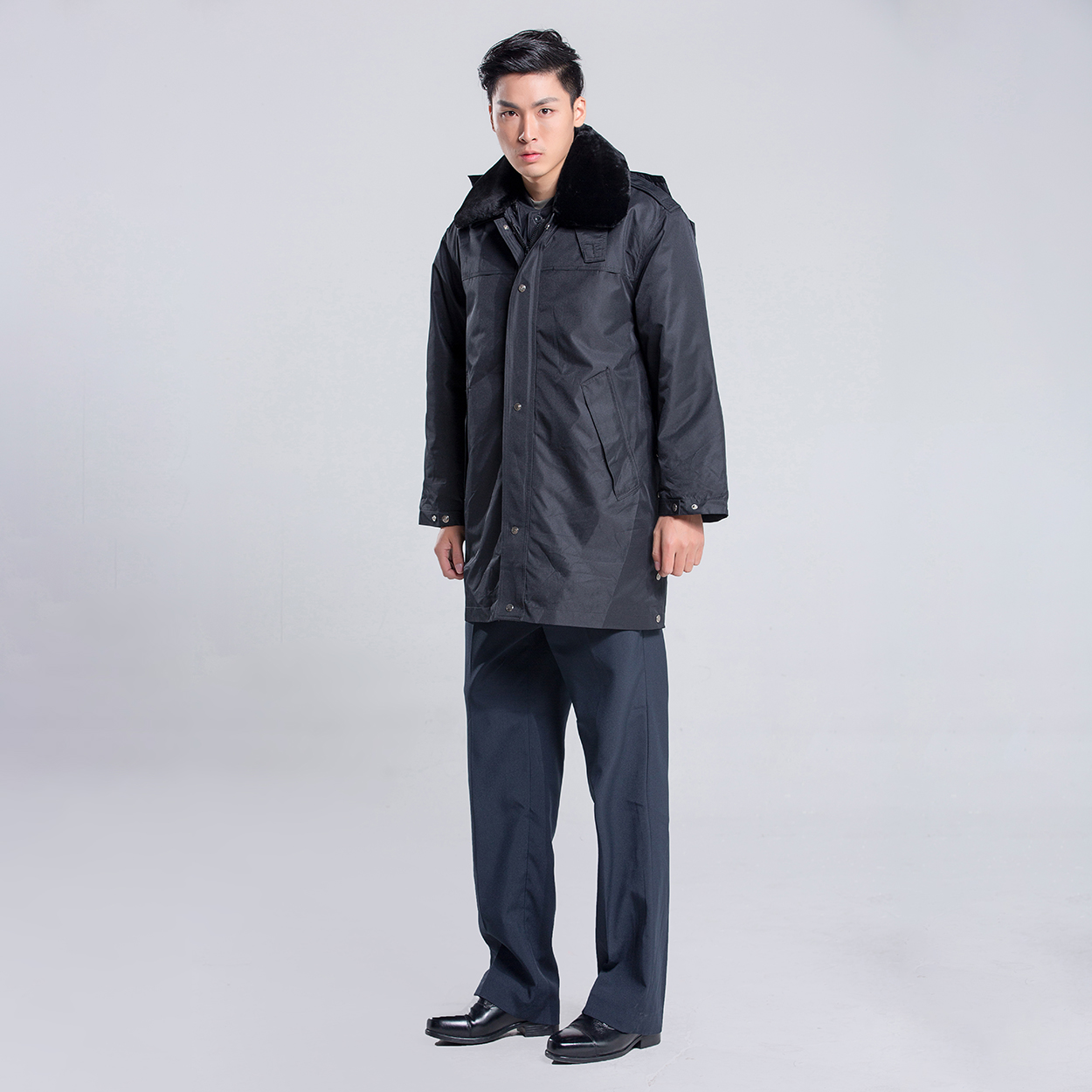 Men&#39;s Winter Security Uniform Janitor Gatekeeper Workwear Thick Coat Padded Winter Jacket 