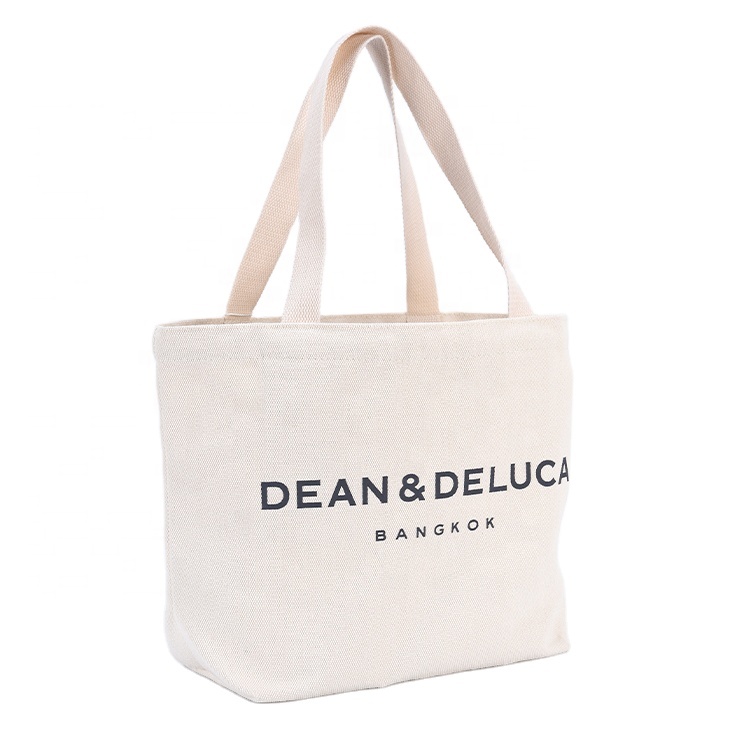 Reusable Wholesale Women Grocery Reusable Shopping Bag Foldable Thick Canvas Cotton Eco Friendly Tote Bag 