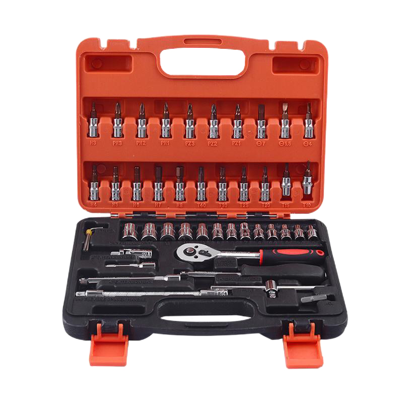 Hand Tools 46 Pcs Auto Repair Kit Ratchet Wrench Set Socket Wrench Set Plastic Box 