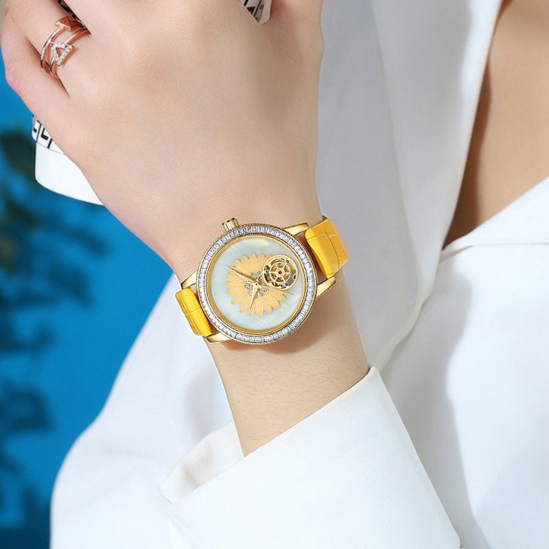 New Genuine Fashion Ladies Mechanical Watch Fully Automatic High-end Women's Watch Hollow Mechanical Watch