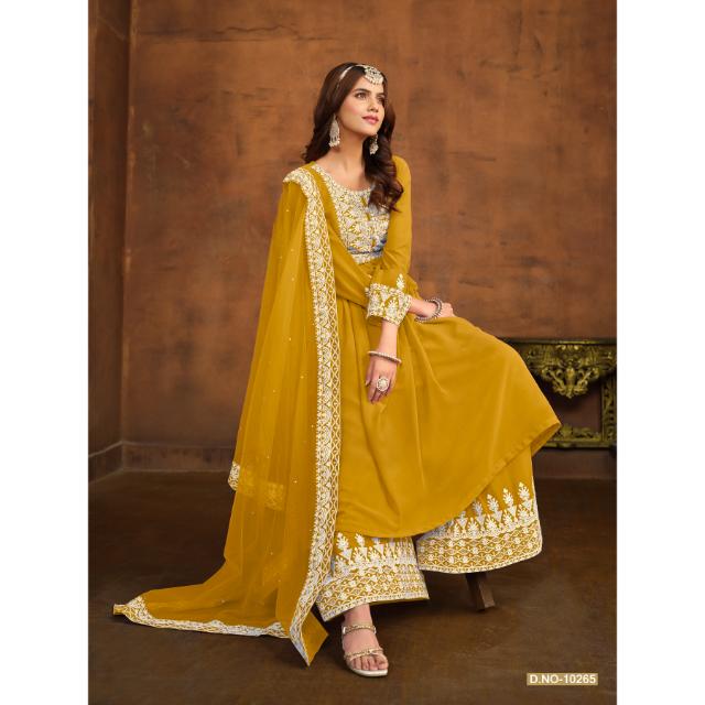 Women's High Quality Faux Georgette Readymade Pakistani Suit with Embroidery Work New Design for Party Occasions Wholesale Price