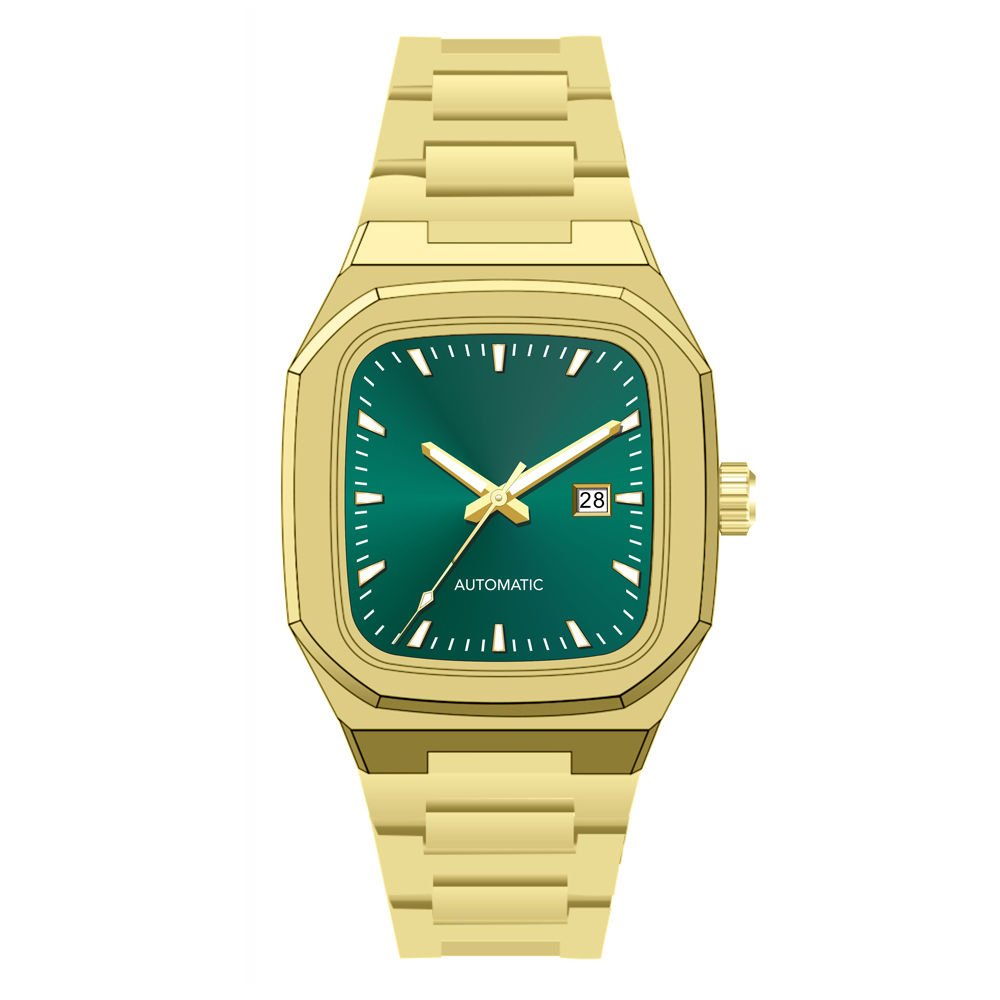 Oem Men Luxury Mechanical Watch Stainless Steel Custom Automatic Watches Rectangle Design For Men 
