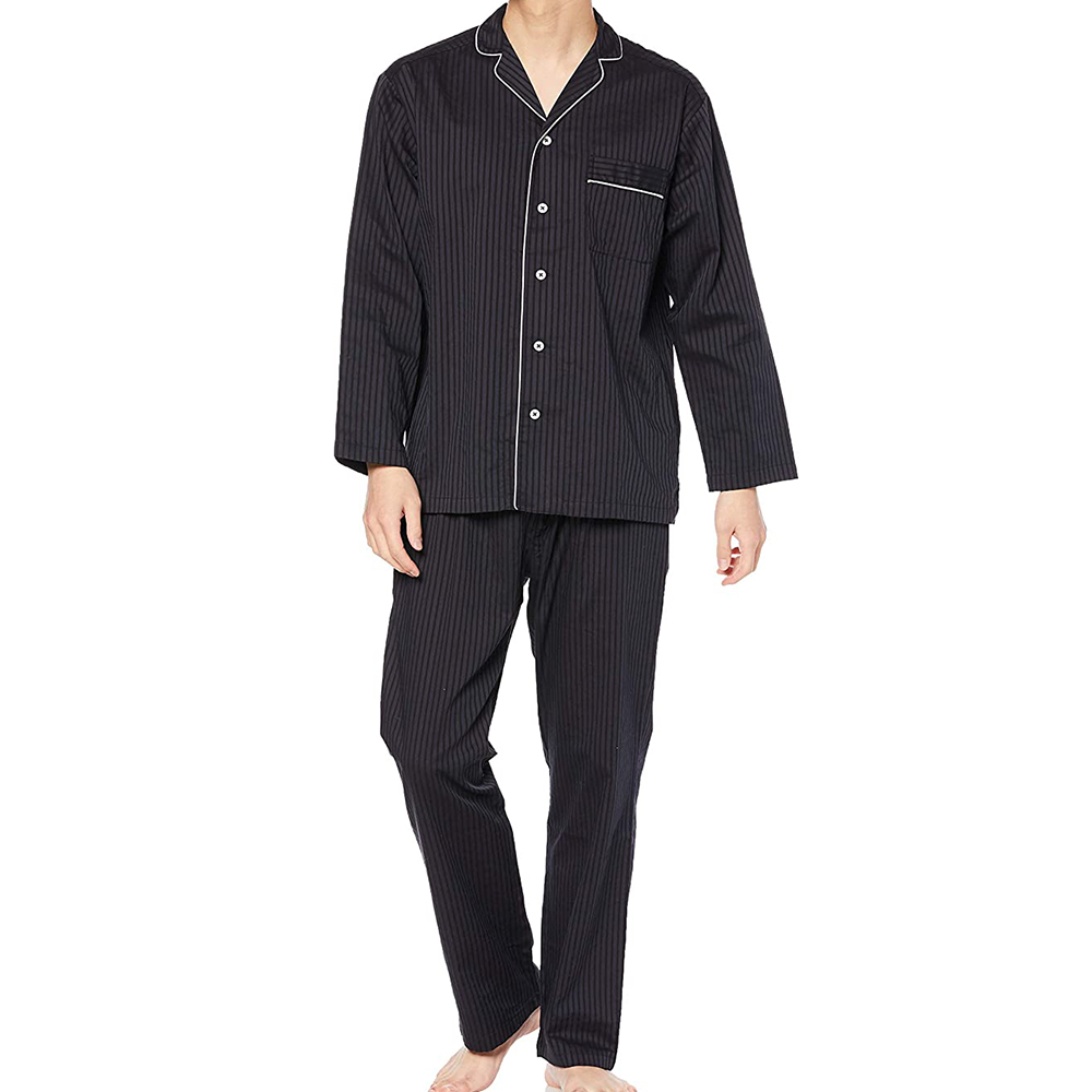 Bamboo Sleepwear Manufacturer Adult Male Solid Shirt &amp; Pants Bamboo Viscose Pajamas Set For Men 