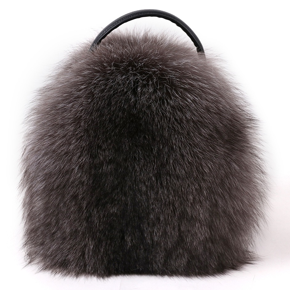 High Quality Real Fox Fur Women Shoulder Bags Winter Fashion Ladies Fluffy Handbag 