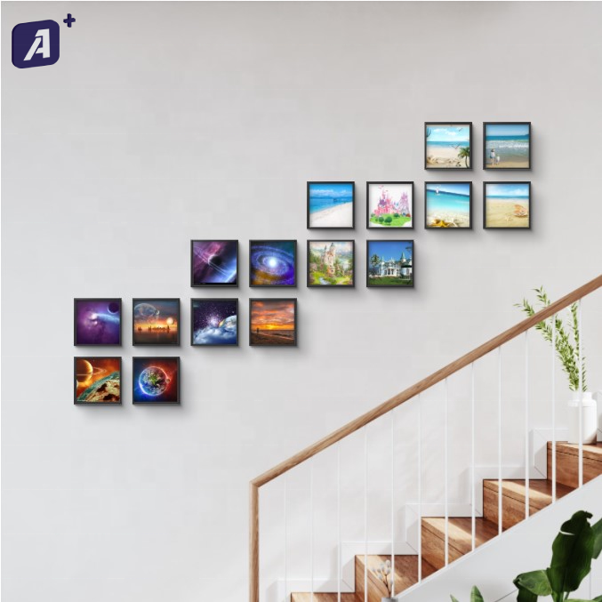 16 Pcs Pack 8x8&#39;&#39; Promotion Set Meal 100 Sets Wall Frames Home Decoration Sticky Mixtile Photo Frame 
