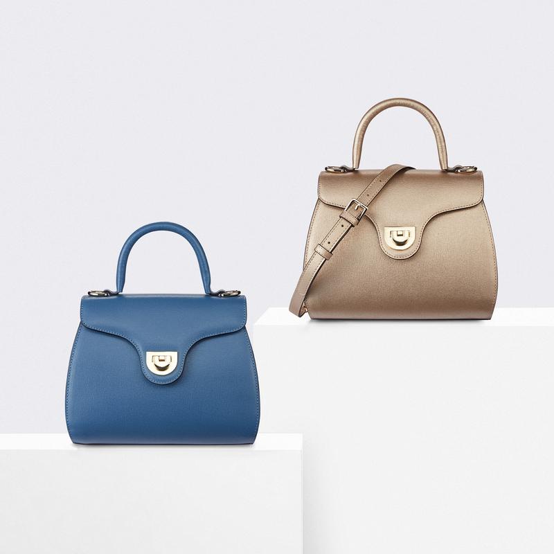 Grey Blue Women Handbag With Shoulder Strap Lady Handbag Italian Genuine Leather Bag 