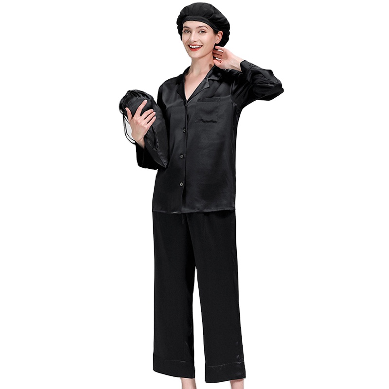 Pure Silk Pajamas For Women 19 Momme 100% Mulberry Silk Pajama Set Luxury Women's Silk Pjs 