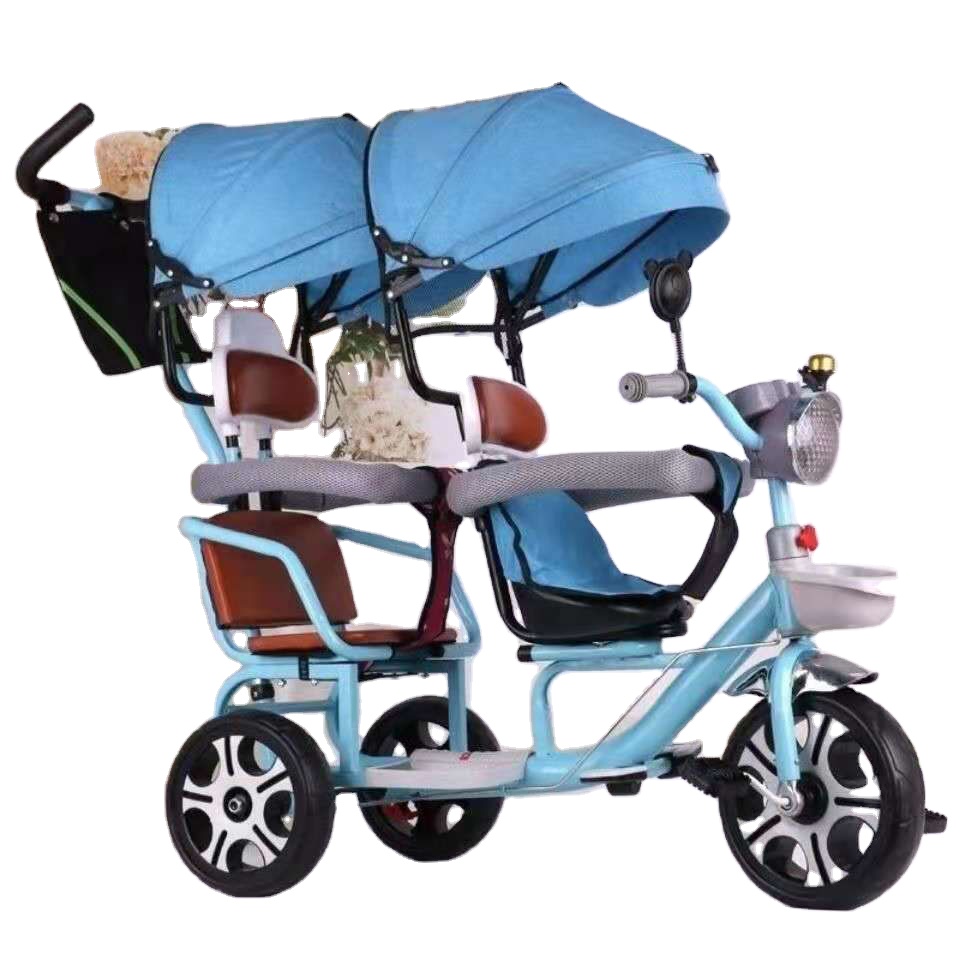 Factory Wholesale Tricycle Kids Toy For Twins Cheap Kids Double Seat Tricycle Hot Selling Kids Double Seat Tricycle