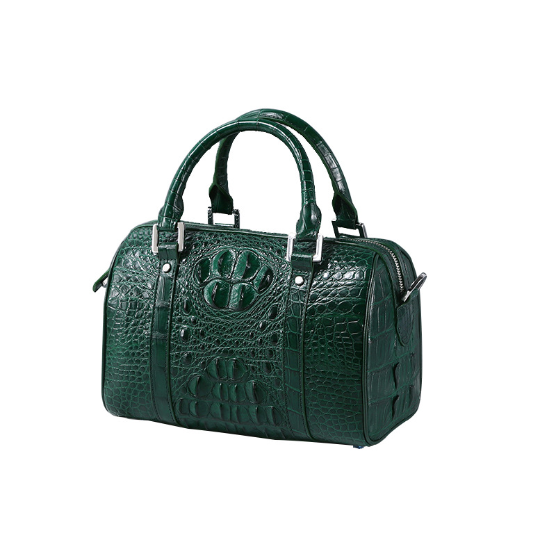 Custom Genuine Leather Embossed Croc Handbag Women&#39;s Shoulder Bag Fashion Boston Satchel Cross Body And Top Handle Bag 