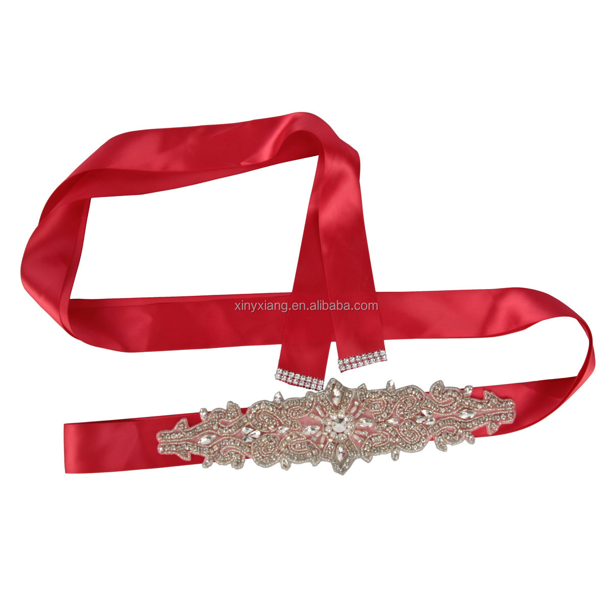 Factory Wholesale Gorgeous Crystal Waist Belt Wedding Dress Belt Bride Bridesmaid Applique Sash,Bridal Sparkly Beaded Satin Belt