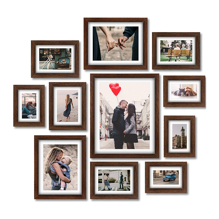 11 Pcs Picture Frame Set With Mat Picture Frames Collage Photo Frames For Wall Tabletop Gallery Home Decor 
