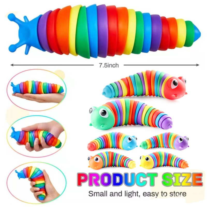 2022 3d Slug Fidget Toy New Fidget Toy Slug Articulated Flexible Relief Anti-anxiety Slug Sensory Toys For Children Adult 