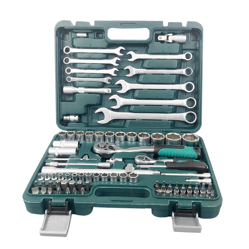 82 Pieces Of Household Car Repair Box Hand Tool Set Socket Wrench Tool Set 