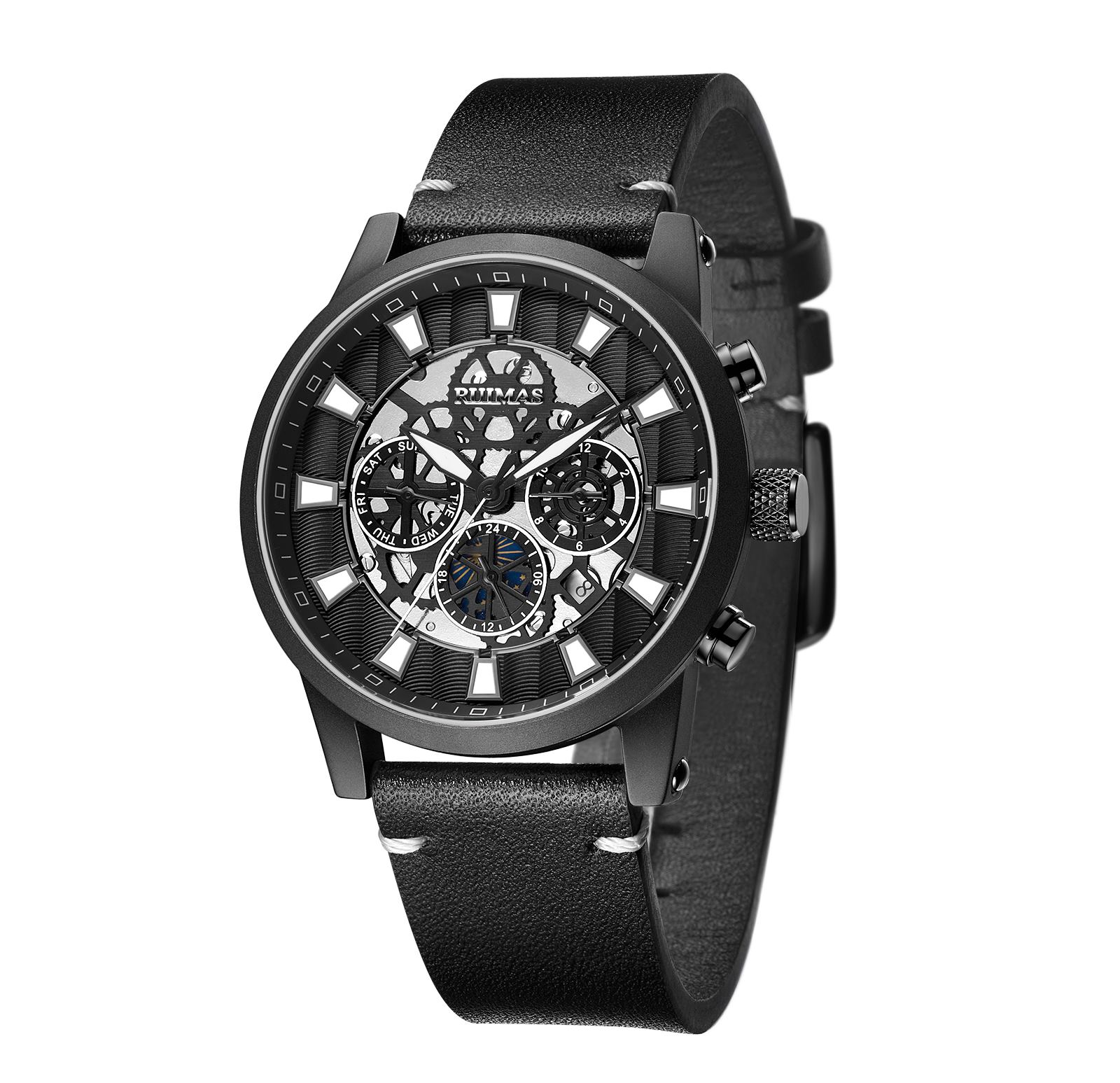 Good Performance Custom Logo 5atm Automatic Mechanical Watch Man Mens Skeleton Wrist Watch Gear 